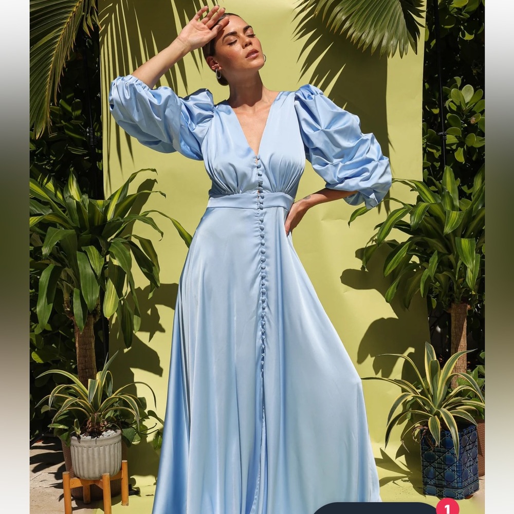 Stunning dress with balloon sleeves! Perfect for any occasion!